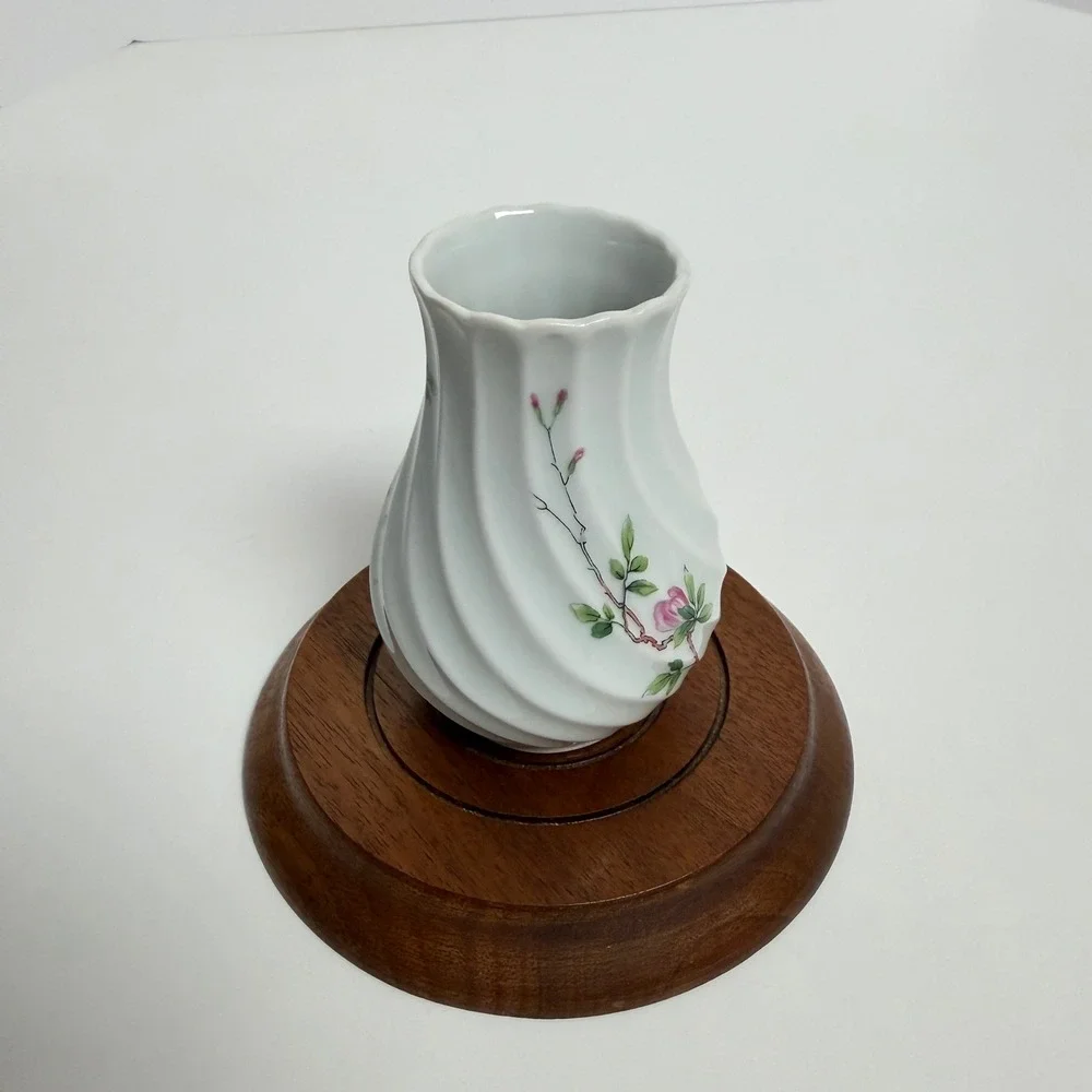Haviland Limoges France‎ Bud Vase Pink Floral Swirl Porcelain Mini Vase 4